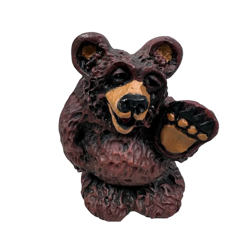 Lost Woodsman Studio Rick J Rowley Bear Moose Figurine Set 2003 Rustic Decor
